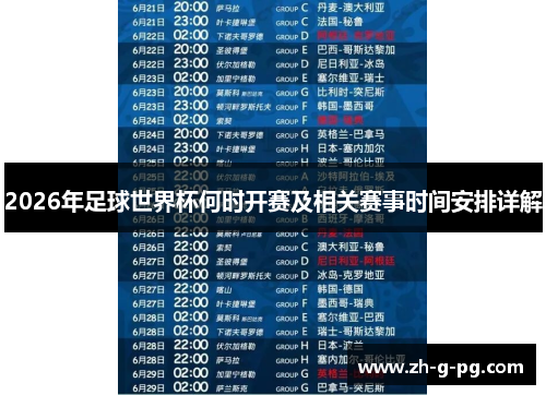 2026年足球世界杯何时开赛及相关赛事时间安排详解